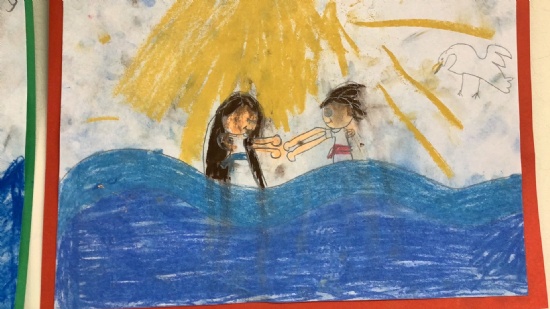 St Augustine’s Primary Pupils Explore the Story of Jesus’ Baptism Through Art